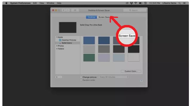 how to have screen saver notepad on mac