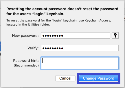 change mac password without breaking keychain