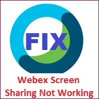 Webex Screen Sharing Not Working