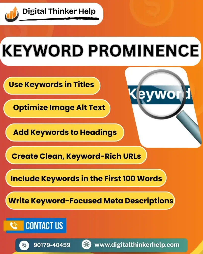 Keyword Prominence in SEO