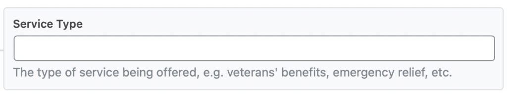 Service Schema Type Setup